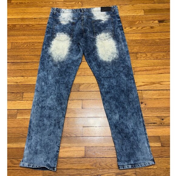 Southpole Mens Jeans Size 42x34 Blue Acid Wash Distressed Flex the Movement Slim - Picture 6 of 6